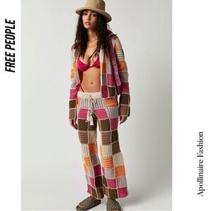 FREE PEOPLE BY SHE MADE ME NWT HAND MADE EDITH PANT SET MEDIUM